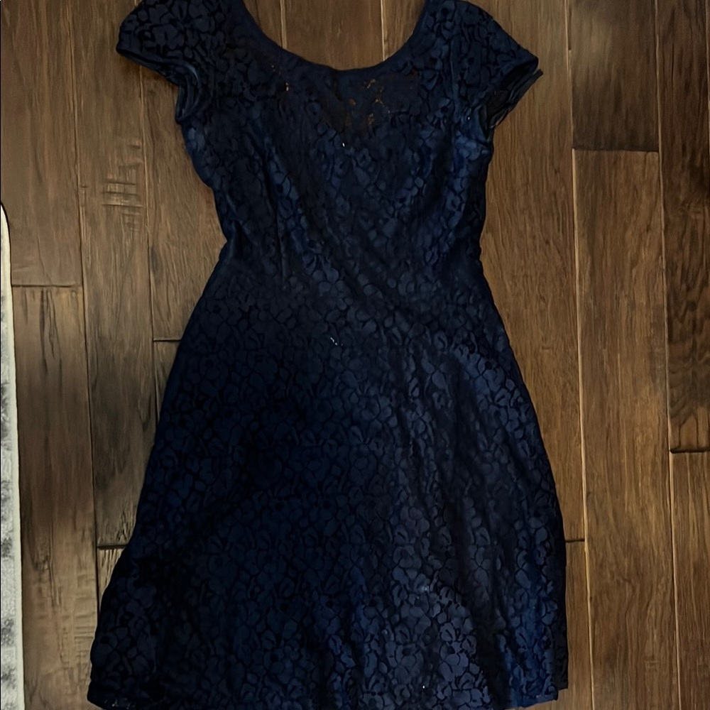 Elegant Navy Lace Dress